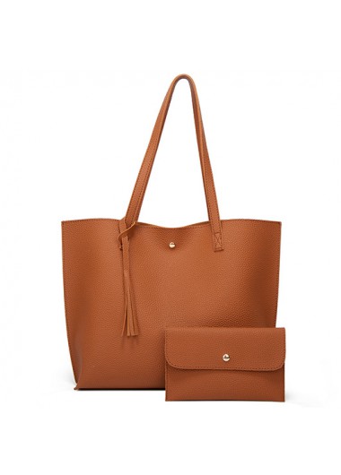 Tassel Magnetic Shoulder Orange Bag and Purse