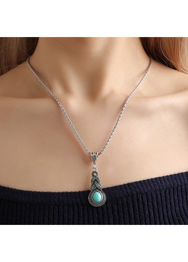 Light Blue Sliver Alloy Necklaces & Pendants