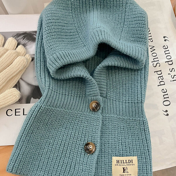 Simple Buttoned Keep Warm Solid Color Hats&Caps SKY BLUE-One_size SkuCY-!112636MaterialAcrylic