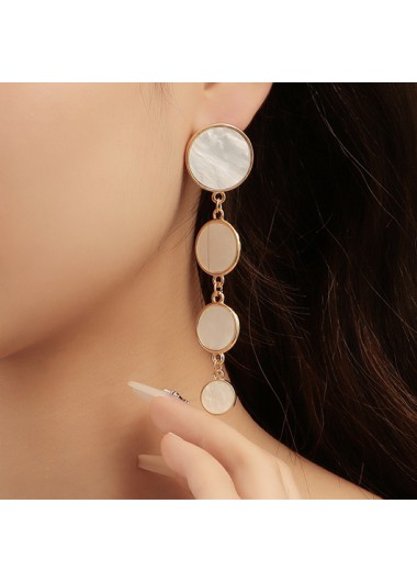 Round Design Gold Alloy Detail Earrings