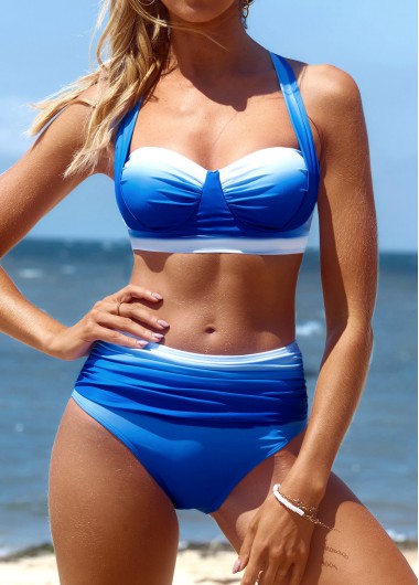 ROTITA Criss Cross Blue Ombre Bikini Set