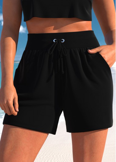 ROTITA Black Light Weight High Waisted Beach Shorts