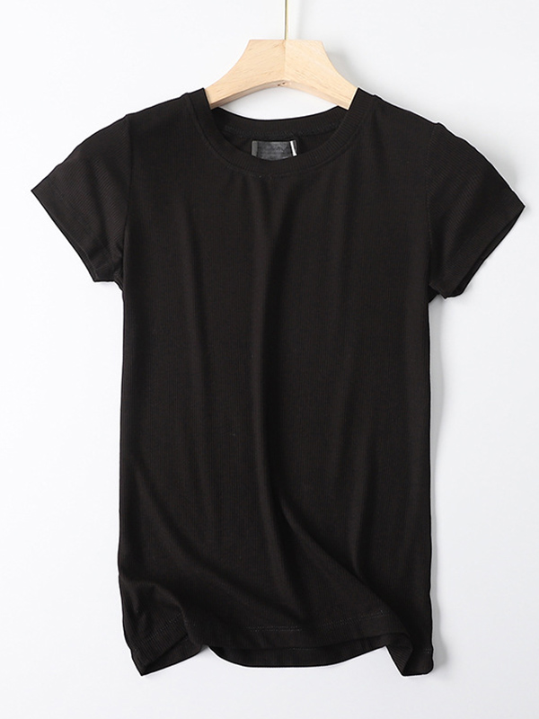 SkuCY-!75910MaterialModal StyleShort Sleeves FeatureSolid Color NecklineRound-neck OccasionCasual