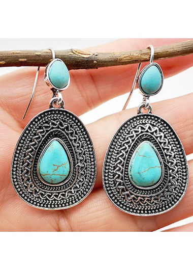 Mint Green Bohemian Retro Metal Earrings