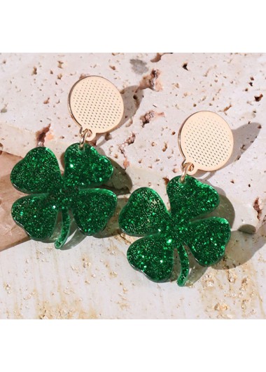 Saint Patrick's Day Plants Green Earrings