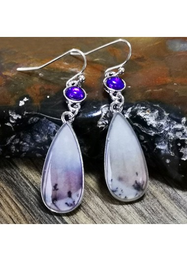 Purple Alloy Teardrop Design Vintage Earrings