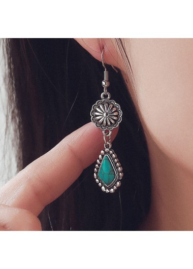 Mint Green Alloy Geometric Turquoise Earrings