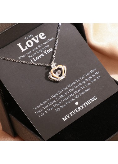 Heart Silvery White Cross Alloy Necklace