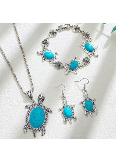 Sea Turtle Design Mint Green Necklace Set