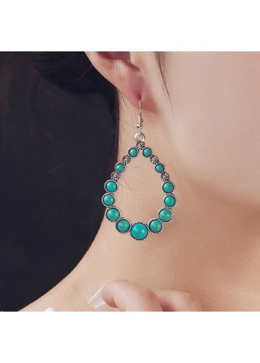 Mint Green Cutout Retro Alloy Earrings