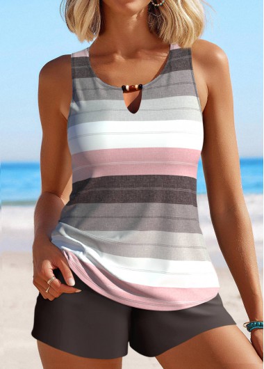 ROTITA Cut Out Multi Color Tankini Set