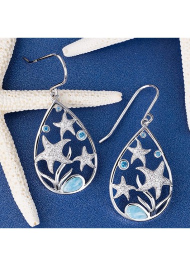 Silvery White Rhinestone Detail Alloy Earrings