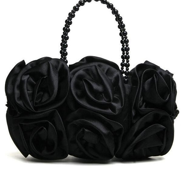 Fashionable Multi-Colored Silk Banquet &Cheongsam Handbag Black Sku UZ-XST-989A Material Dacron Color Beige