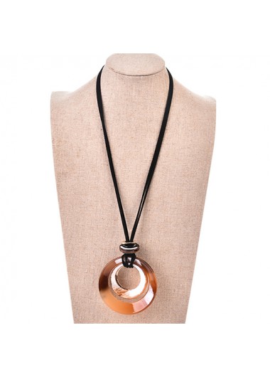 Round Vintage Design Dark Coffee Necklace