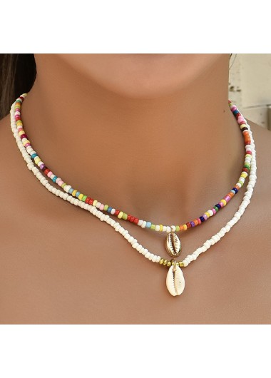 Seashell Design Beige Tpu Necklace Set