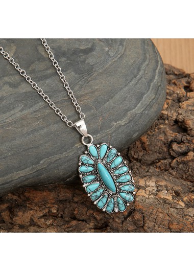 Oval Bohemian Mint Green Alloy Necklace