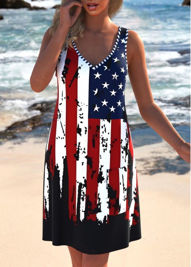 ROTITA Lightweight American Flag Black Cover Up