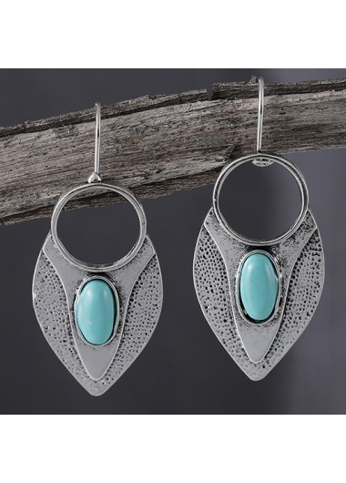 Mint Green Alloy Teardrop Design Earrings