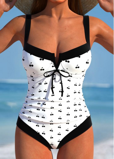 ROTITA Cut Out White One Piece Swimwear