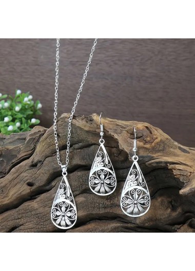 Silvery White Alloy Geometric Detail Earrings