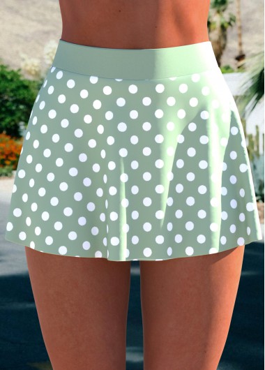 ROTITA Sage Green Polka Dot High Waisted Swim Skirt