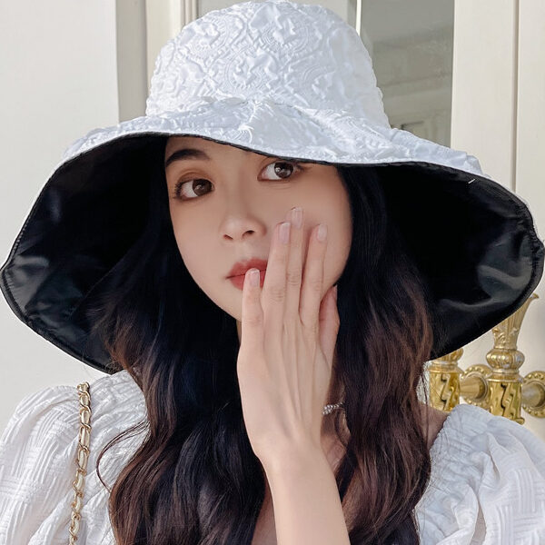 Simple Anti-UV Floral Fisherman Hat Sun Hat WHITE-One_size SkuCY-!105730MaterialPolyester FeatureFloral OccasionGoing out