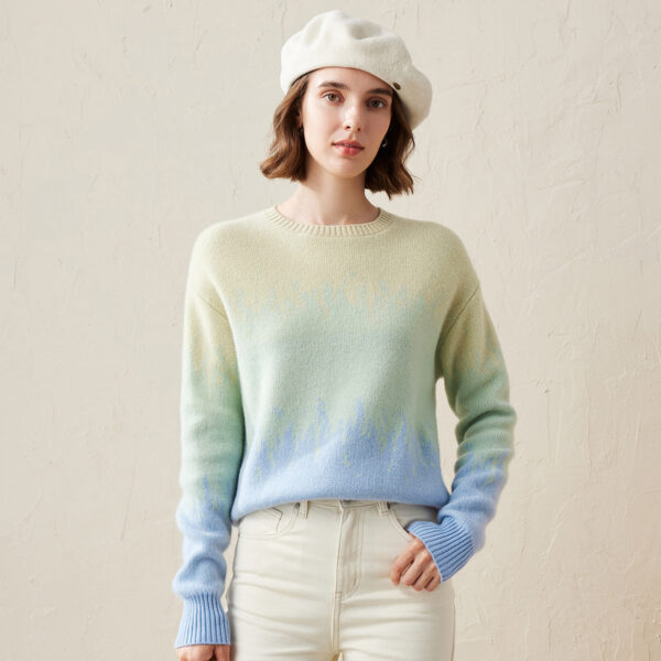 Embrace both comfort and style with our Gradient Color Knit Sweater. Featuring a mesmerizing ombre design