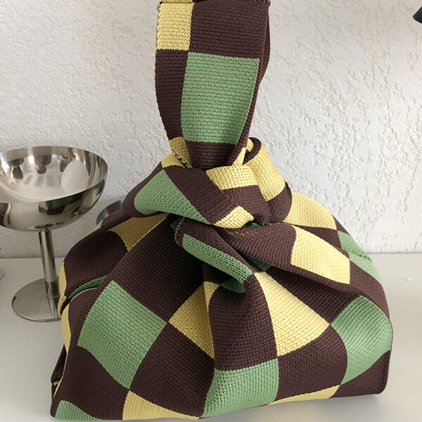 Contrast Color Plaid Woven Handbag GREEN-One_size SkuCY-!115244MaterialPolyester
