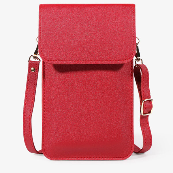 PU Simple Solid Color Sling Bag Shoulder Bag RED-One_size SkuCY-!105630MaterialPU FeatureSolid Color OccasionUrban
