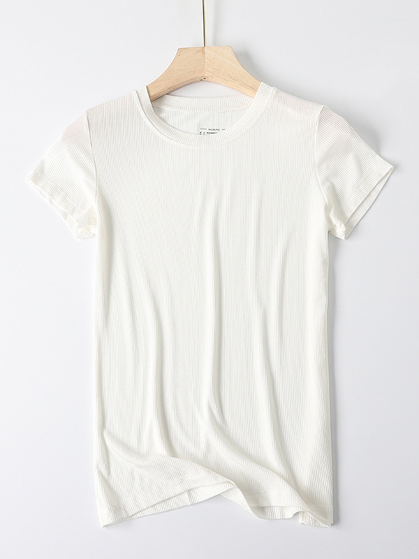 SkuCY-!75910MaterialModal StyleShort Sleeves FeatureSolid Color NecklineRound-neck OccasionCasual