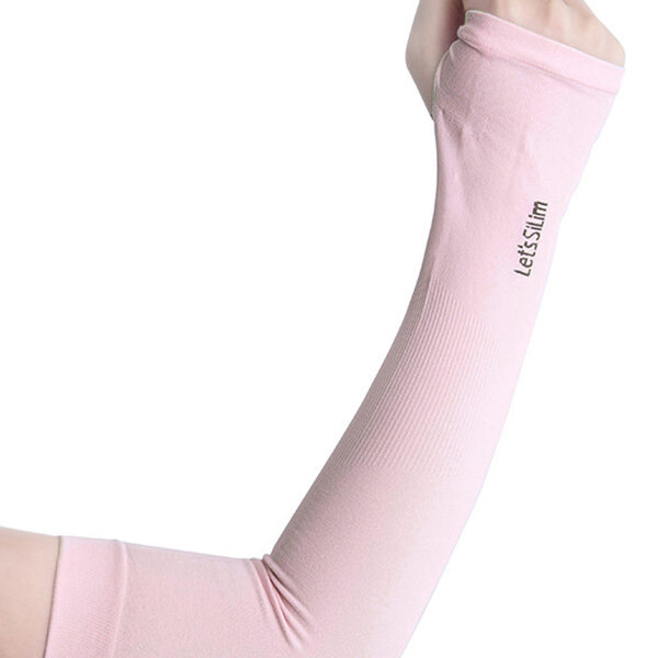 Ice Silk Sun Protection Solid Color Sleevelet PINK-FREE SIZE SkuCY-!83931MaterialIce Silk