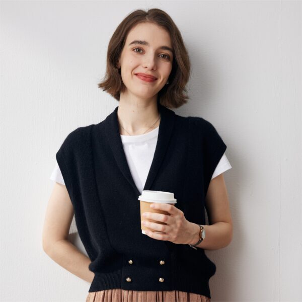 Elevate your layering game with our Women's Cozy Knit Sleeveless Wrap Vest