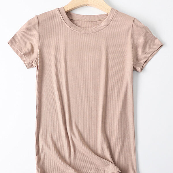 SkuCY-!75910MaterialModal StyleShort Sleeves FeatureSolid Color NecklineRound-neck OccasionCasual