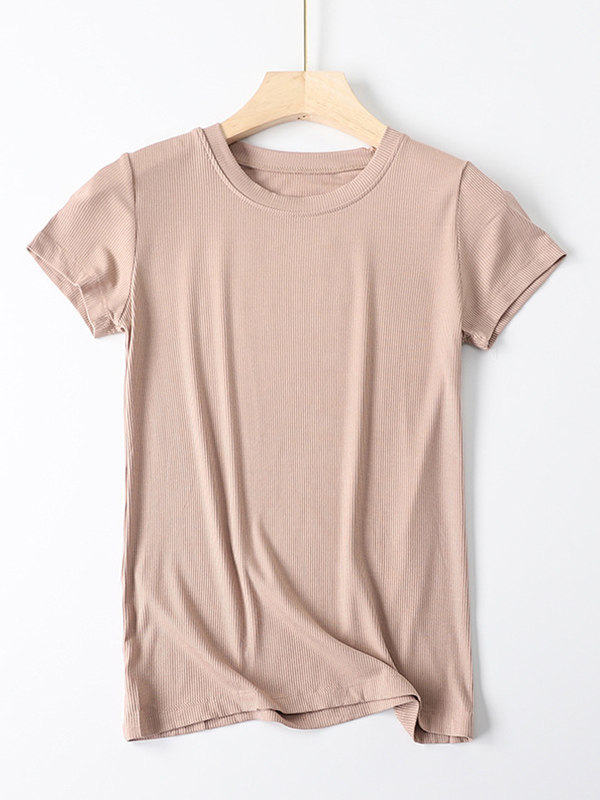 SkuCY-!75910MaterialModal StyleShort Sleeves FeatureSolid Color NecklineRound-neck OccasionCasual
