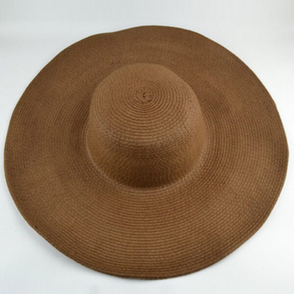 Simple Casual Vacation 10 Colors Wide Brim Hat DEEP COFFEE-One_size SkuCY-!100870MaterialStraw FeatureLong Brim