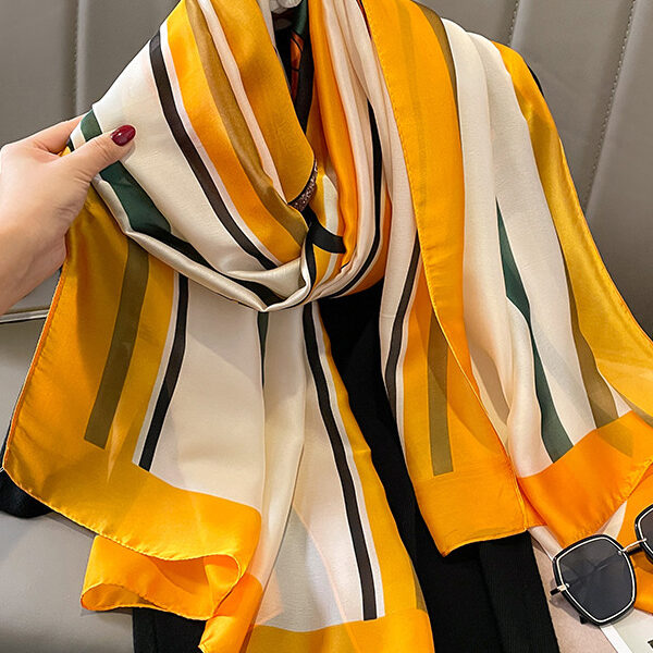 Silk Imitation Printed Silk Imitation Shawl&Scarf YELLOW-One_size SkuCY-!111951MaterialSilk Imitation