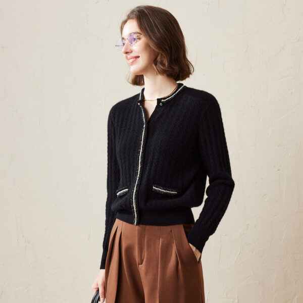Elevate your wardrobe with this sophisticated faux cardigan sweater