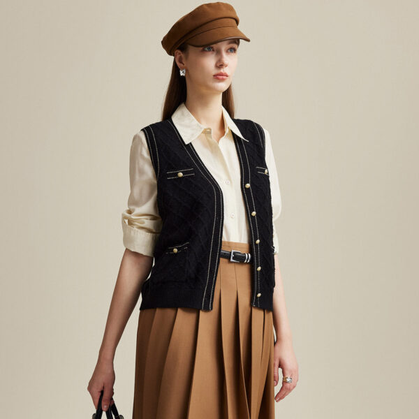 Elevate your style with our Elegant Cable Knit Vest