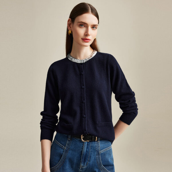 Elevate your wardrobe with our Embellished Collar Button-Up Cardigan