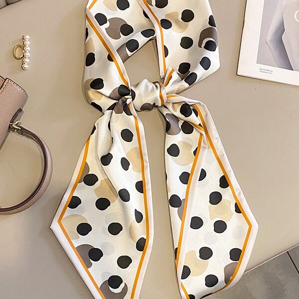 Contrast Color Polka-Dot Shawl&Scarf BEIGE-One_size SkuCY-!115051MaterialSilk Imitation FeatureContrast Color