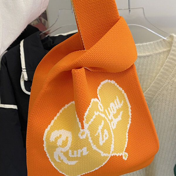Heart Print Woven Handbag Bags Accessories ORANGE-One_size SkuCY-!116002MaterialPolyester FeatureHeart Print OccasionGoing out