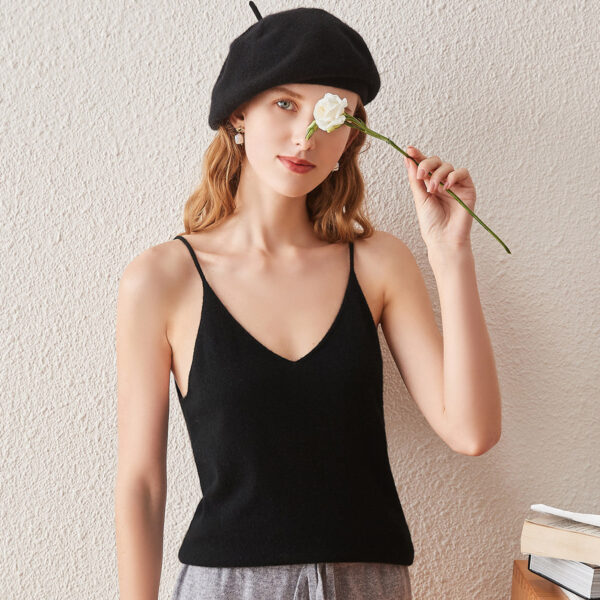 Elevate your wardrobe with our Elegant V-Neck Cashmere Camisole