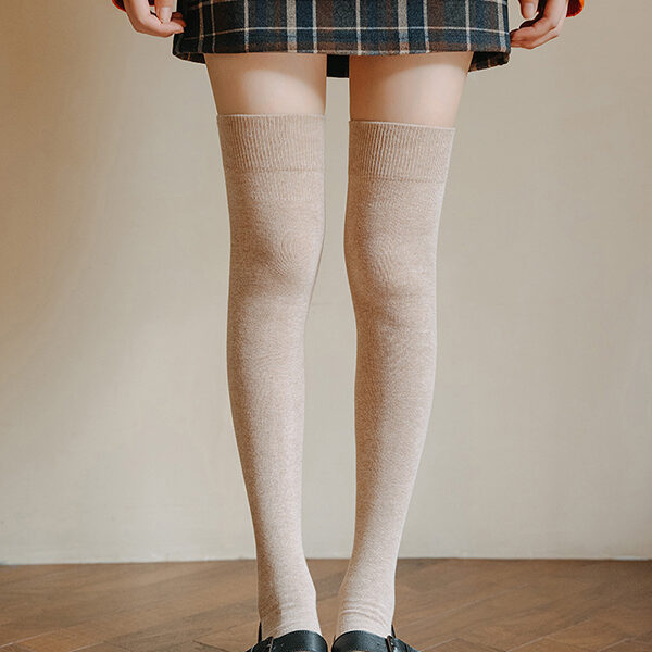 Casual Skinny Leg Solid Color Stockings Accessories CAMEL-One_size SkuCY-!112494MaterialCotton