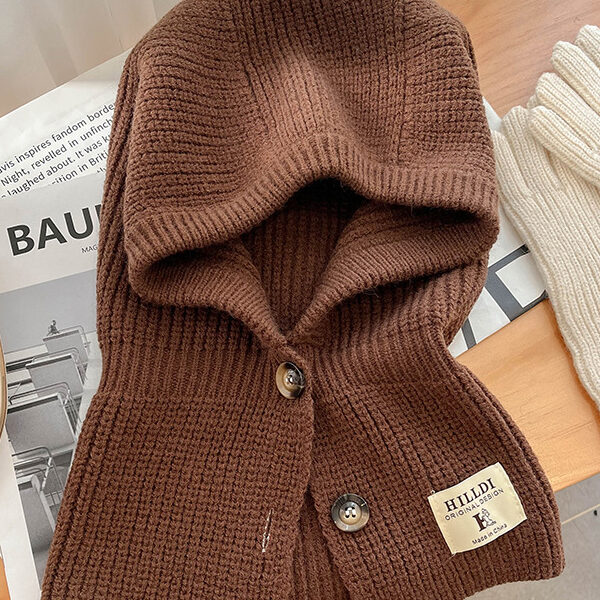 Simple Buttoned Keep Warm Solid Color Hats&Caps COFFEE-One_size SkuCY-!112636MaterialAcrylic