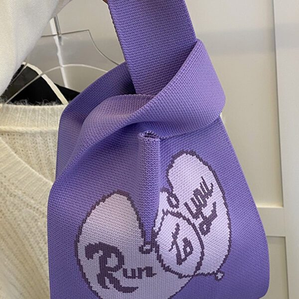 Heart Print Woven Handbag Bags Accessories PURPLE-One_size SkuCY-!116002MaterialPolyester FeatureHeart Print OccasionGoing out