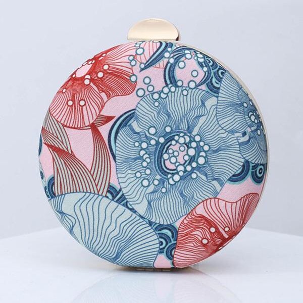 Printed Round Hand Bag 1-FREE SIZE Sku CY-!54394 Material Cloth