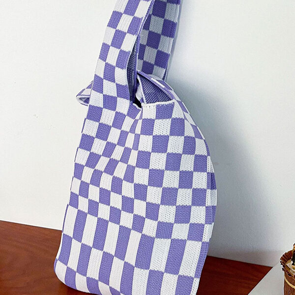 Casual Weave Contrast Color Plaid Bags Accessories PURPLE-One_size SkuCY-!112773MaterialDacron