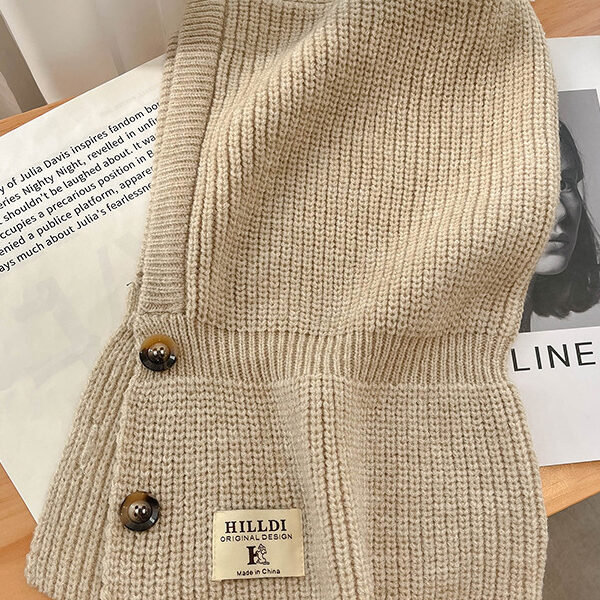 Simple Buttoned Keep Warm Solid Color Hats&Caps KHAKI-One_size SkuCY-!112636MaterialAcrylic