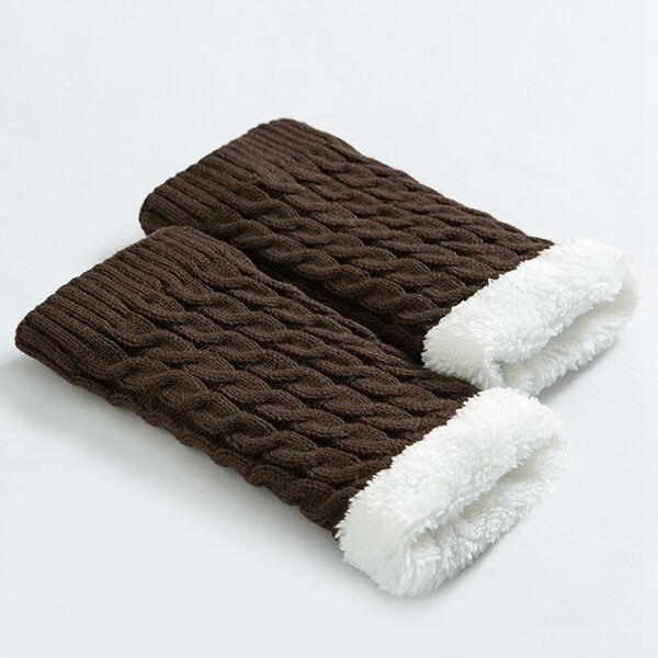 Casual Velvet Keep Warm Jacquard Leg Warmers Accessories DEEP COFFEE-One_size SkuCY-!112600MaterialAcrylic