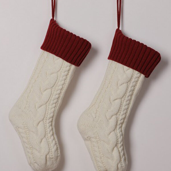 Contrast Color Jacquard Christmas Socks Decoration Accessories WHITE-One_size SkuCY-!112157MaterialAcrylic